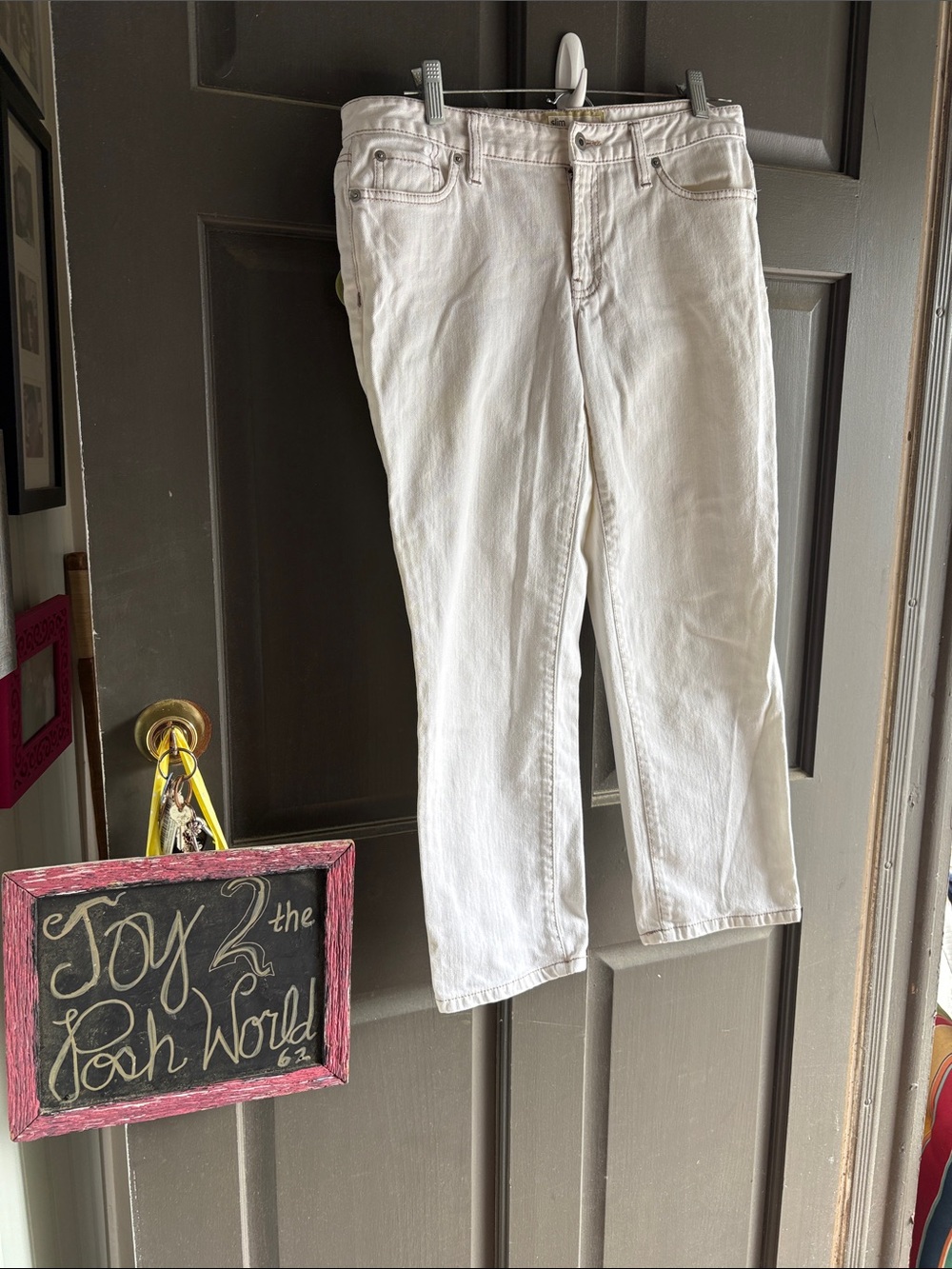 Ann Taylor LOFT Slim Cropped White Jeans